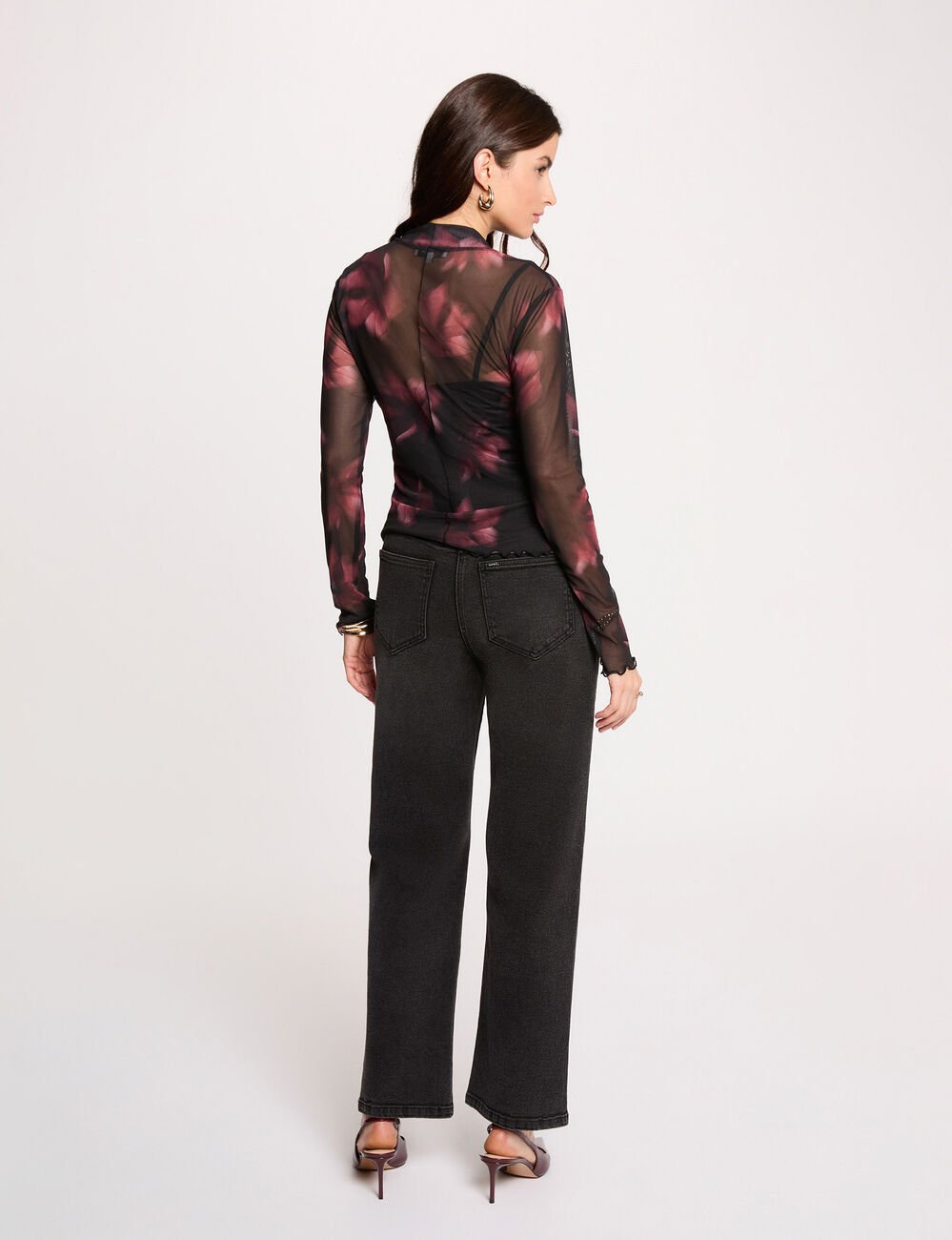 Fitted long-sleeve t-shirt multicolor women