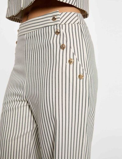 Striped wide-leg trousers multicolor women