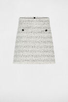 Short tweed skirt ivory women