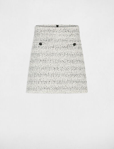 Short tweed skirt ivory women