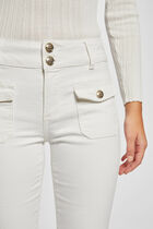 Bootcut jeans with flap pockets ivory women