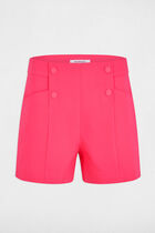 Short droit à pinces rose fushia femme