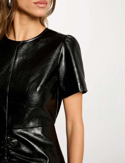 robe courte similicuir noir femme black women