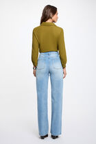 Tied shirt with notched collar women
