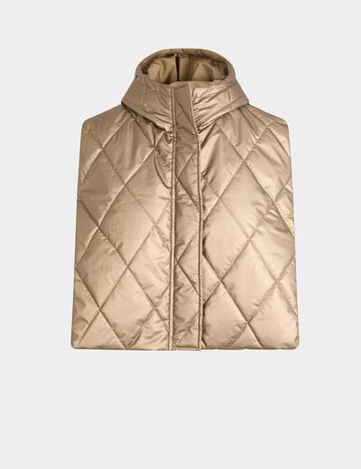 quilted collar poncho copper color women Quilted collar poncho copper color women