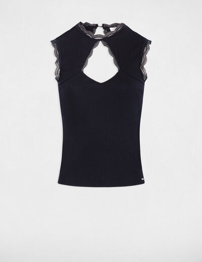 Sleeveless t-shirt navy women