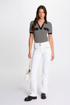 Striped short-sleeved t-shirt black women