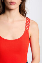 Sleeveless vest top orange women