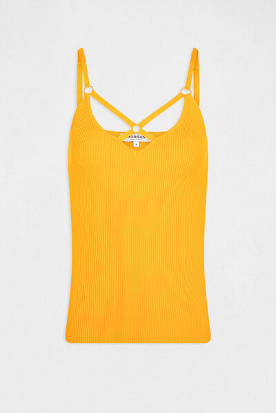 Jumper vest top with crossed straps orange ladies'