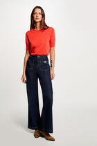 Short-sleeved jumper dark orange women