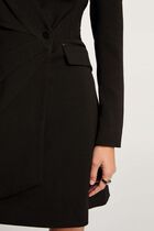 robe blazer col v noir femme black women