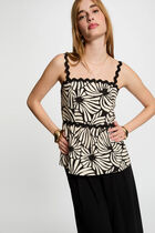 Printed top with straps multicolor women