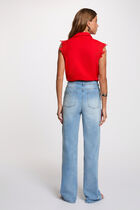Sleeveless shirt bright red women