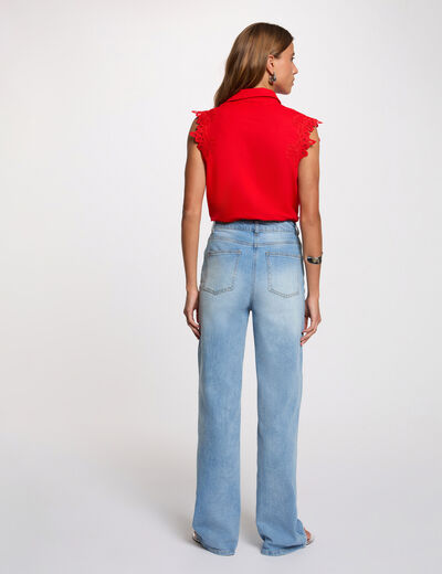 Sleeveless shirt bright red women