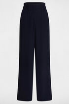 Wide leg trousers navy blue women