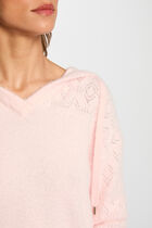 Jumper with hood light pink women