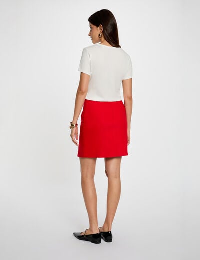Fitted short skirt red women