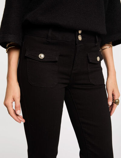 Bootcut jeans with flap pockets black women