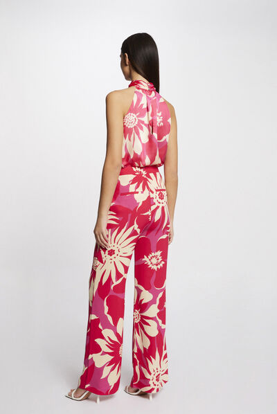 Loose wide leg trousers floral print multico ladies'