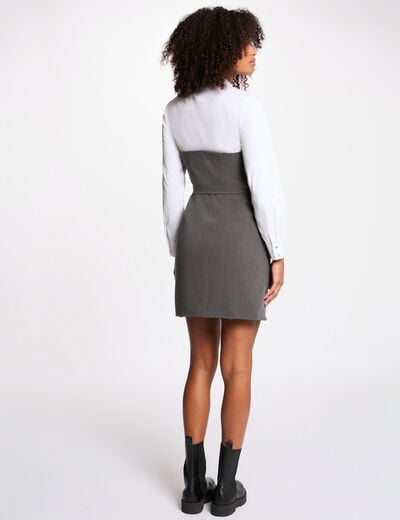 Flowy dress with notch collar mid-grey women