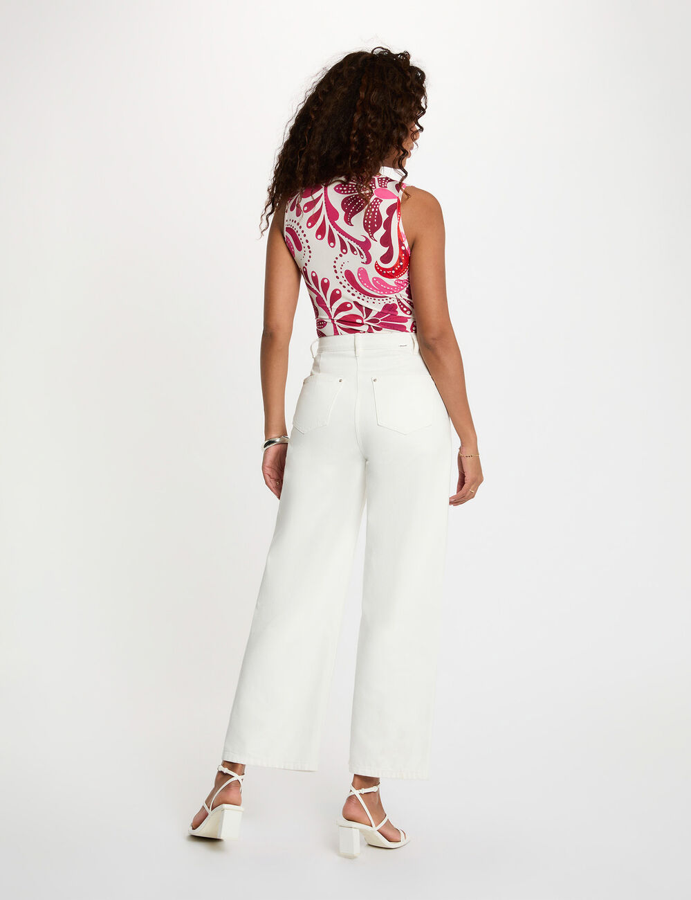 Fitted t-shirt with heart neckline multicolor women