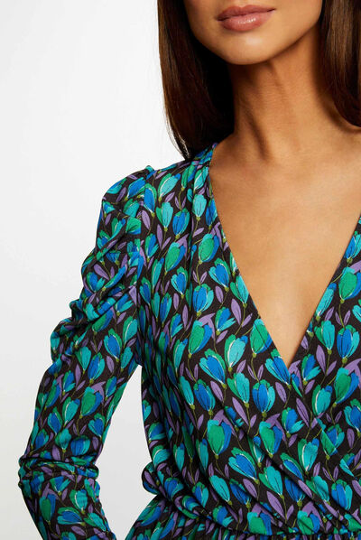 Straight dress with floral print multico ladies'