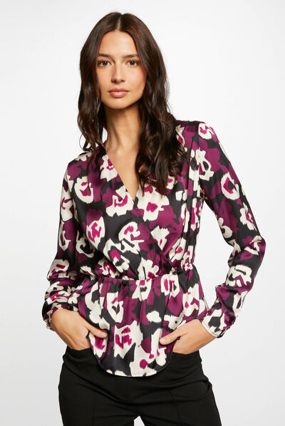 Long-sleeved blouse with floral print multico ladies'