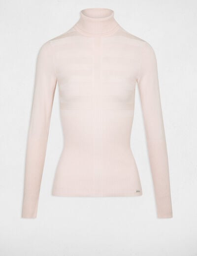 Fitted high neck sweater pink women