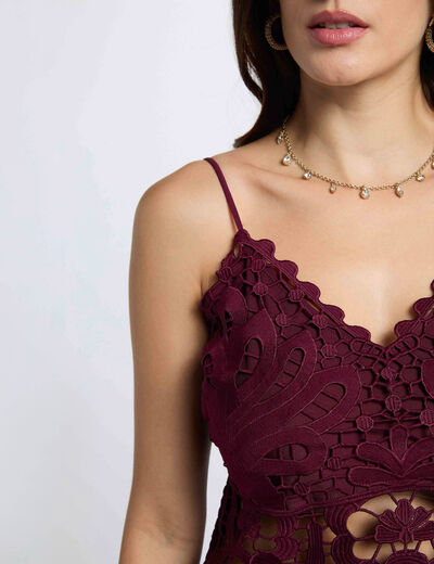 Crop top thin straps plum women