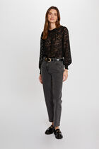 Lace top long sleeves black women