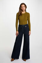 High-waisted wide-leg jeans blue women
