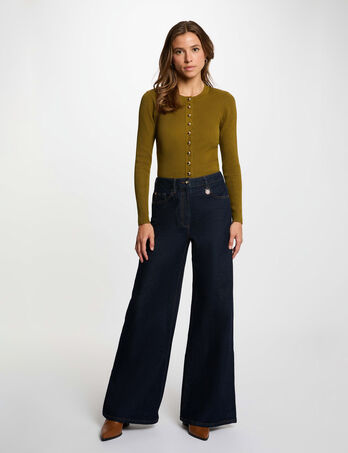 High-waisted wide-leg jeans blue women