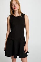 Robe courte trapèze noir femme