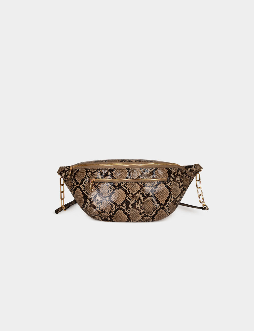 Sling bag snake effect taupe women