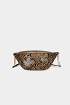 Sling bag snake effect taupe women