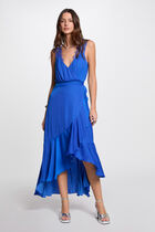 Maxi loose straight dress electric blue women