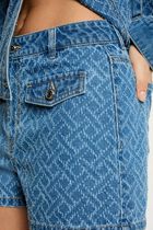 Chevron jacquard shorts denim stone women