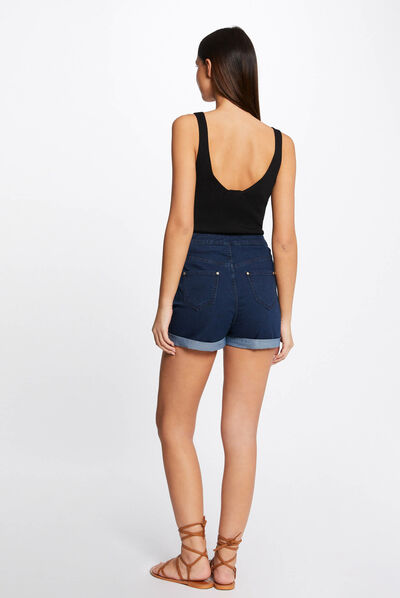 Jumper vest top with V-neck black ladies'