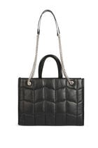 Quilted shopper bag black women