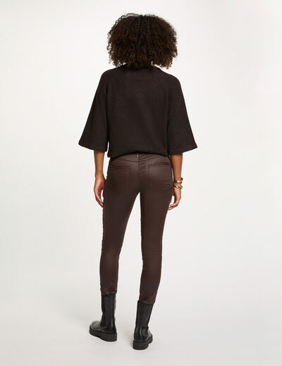 Jumper 3/4-length sleeves dark brown women