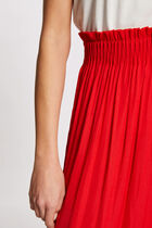 Flowy long skirt with elastic waist dark orange women