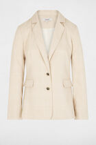 Tailored collar blazer beige women