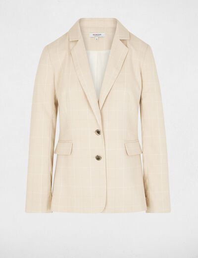 Tailored collar blazer beige women