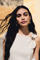 Sleeveless asymmetric top ivory women