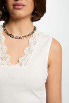 Sleeveless vest top white women