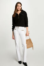 Jumper with zipped-rollneck black women