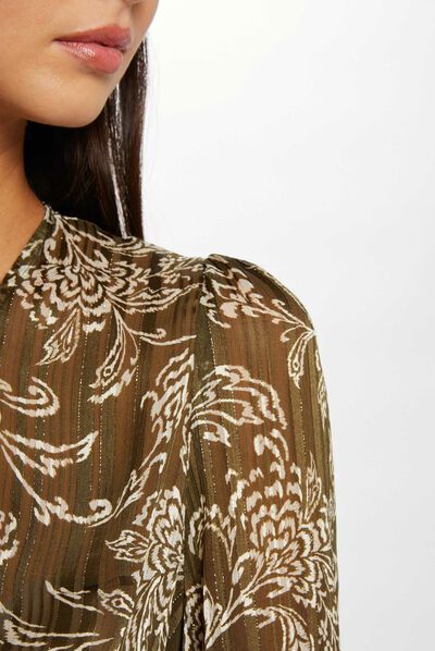 Long-sleeved blouse paisley print multico ladies'