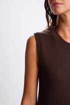 Sleeveless sweater dark brown women