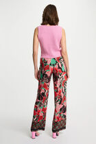 Pantalon large imprimé multicolore femme