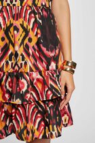 Printed waisted mini dress multicolored women